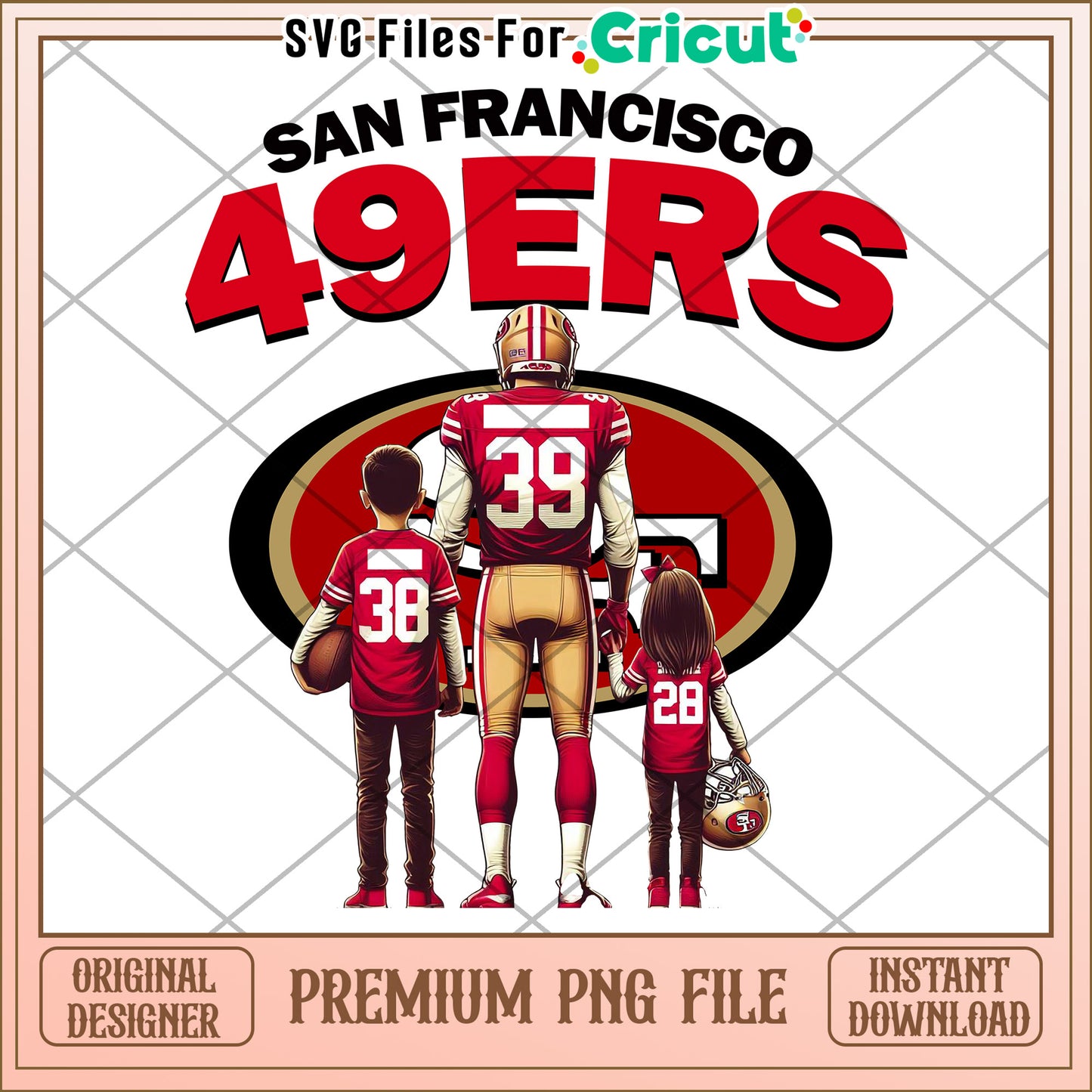 San Francisco 49ers Family PNG File, Perfect for Cricut Projects