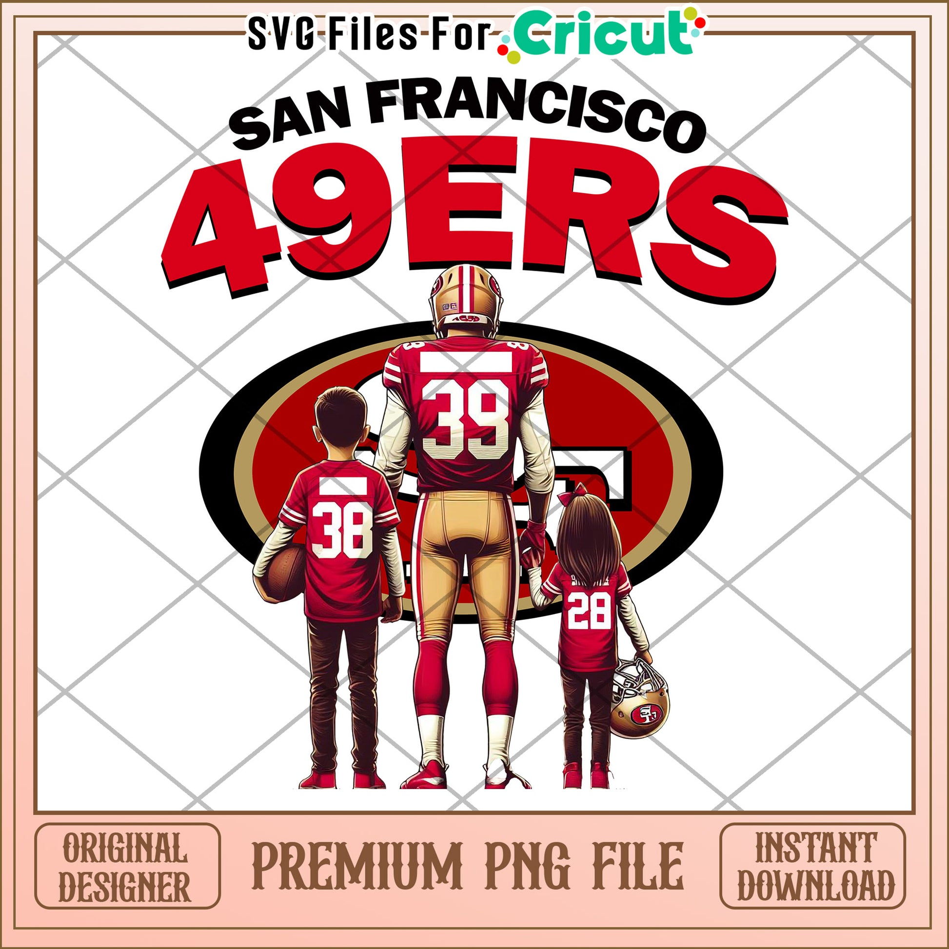 San Francisco 49ers Family PNG File, Perfect for Cricut Projects