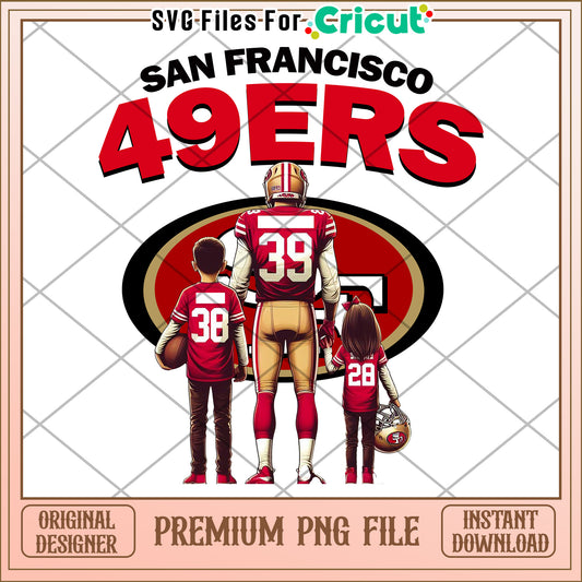 San Francisco 49ers Family PNG File, Perfect for Cricut Projects