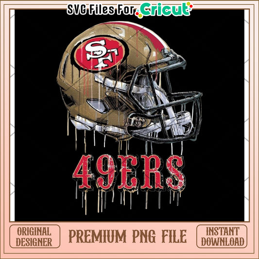 San Francisco 49ers Helmet PNG Design, Perfect for Cricut Projects