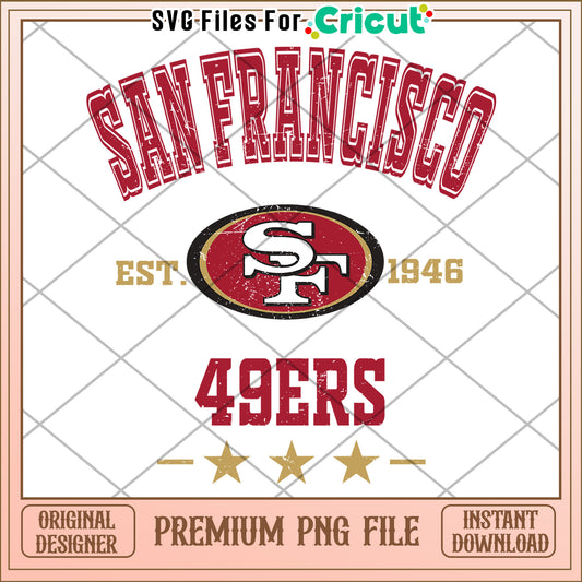San Francisco 49ers PNG Design, Perfect for Craft Projects