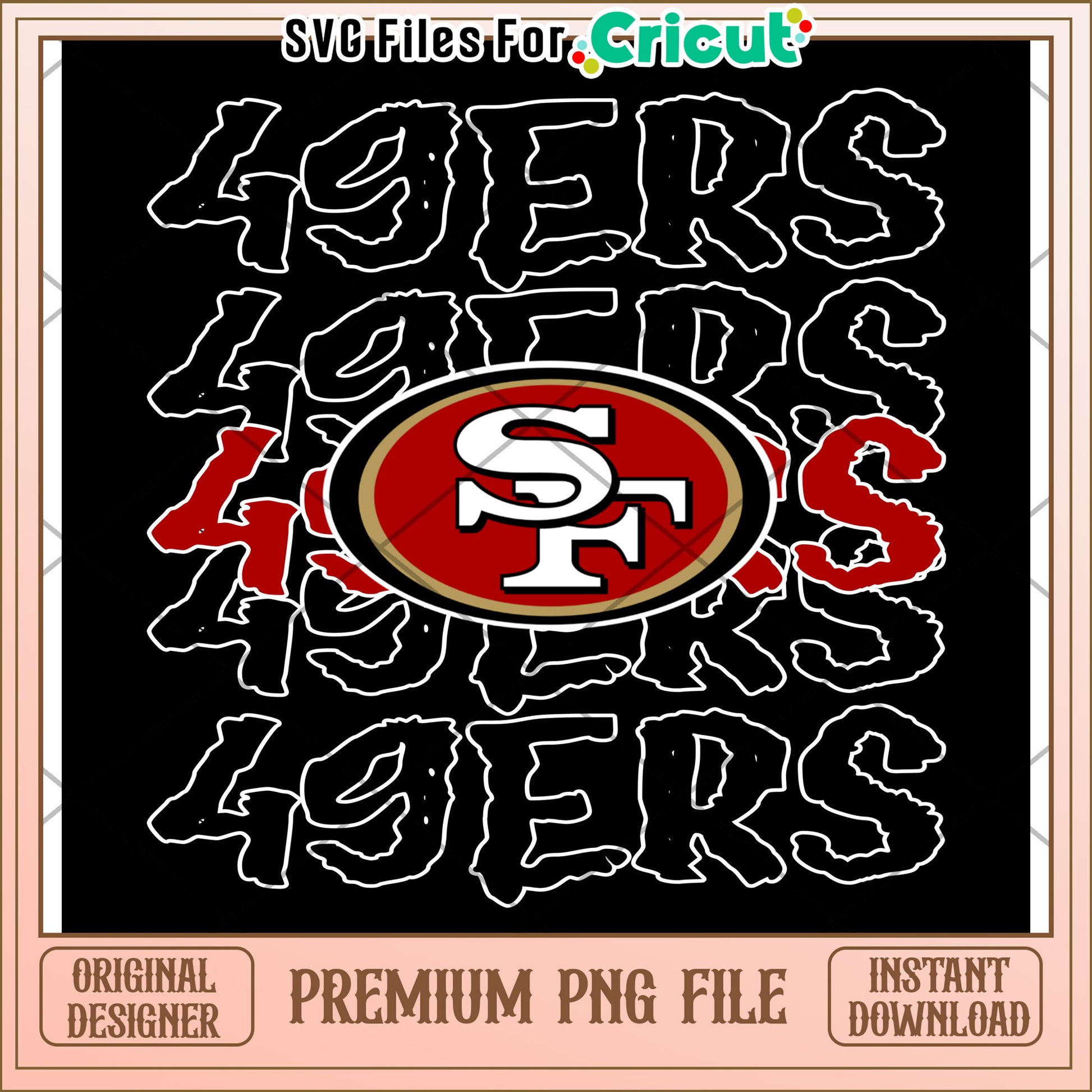 San Francisco 49ers PNG File for Cricut, Instant Download Design