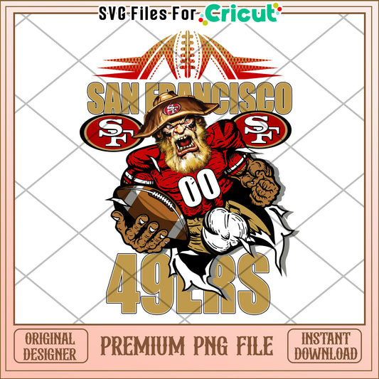 San Francisco 49ers PNG design for crafts, original artwork download