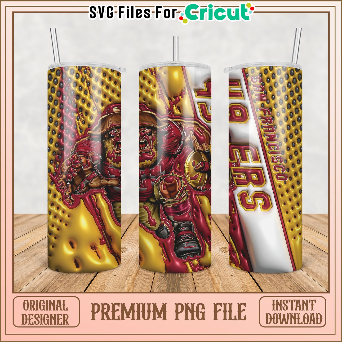 San Francisco 49ers Tumbler PNG Design for Cricut Instant Download