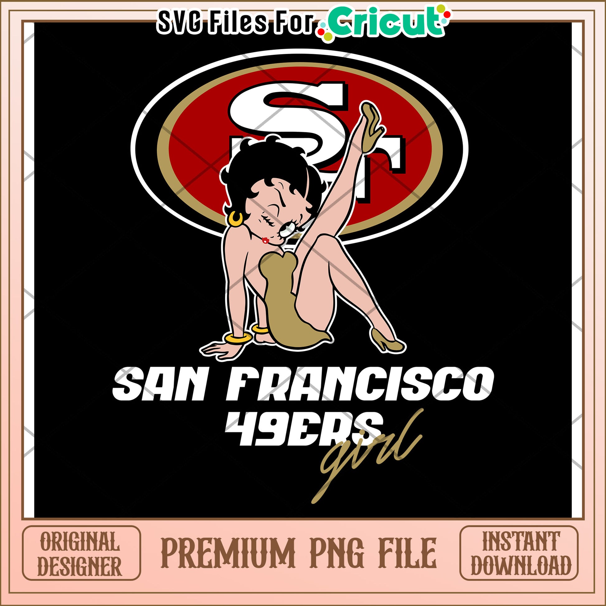 San Francisco 49ers girl PNG file, perfect for your design needs