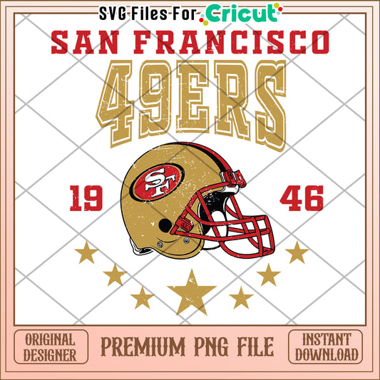San Francisco 49ers helmet design, perfect for Cricut projects