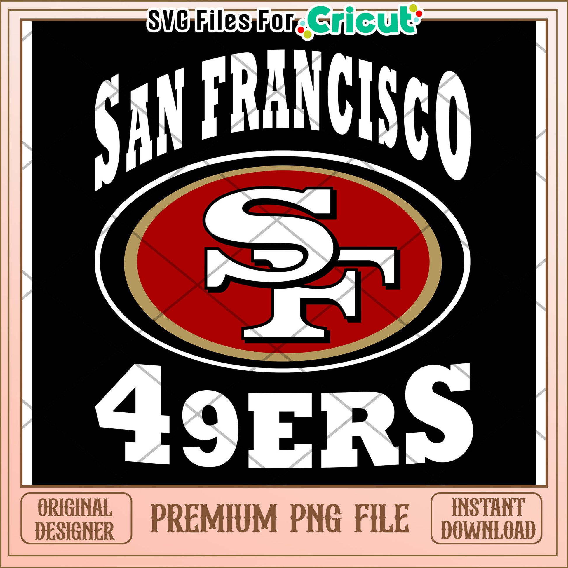 San Francisco 49ers logo design, instant download PNG file