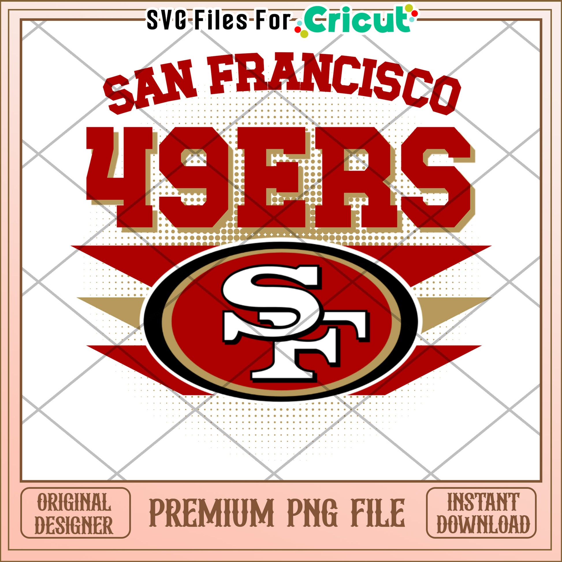San Francisco 49ers logo design for Cricut, premium PNG download