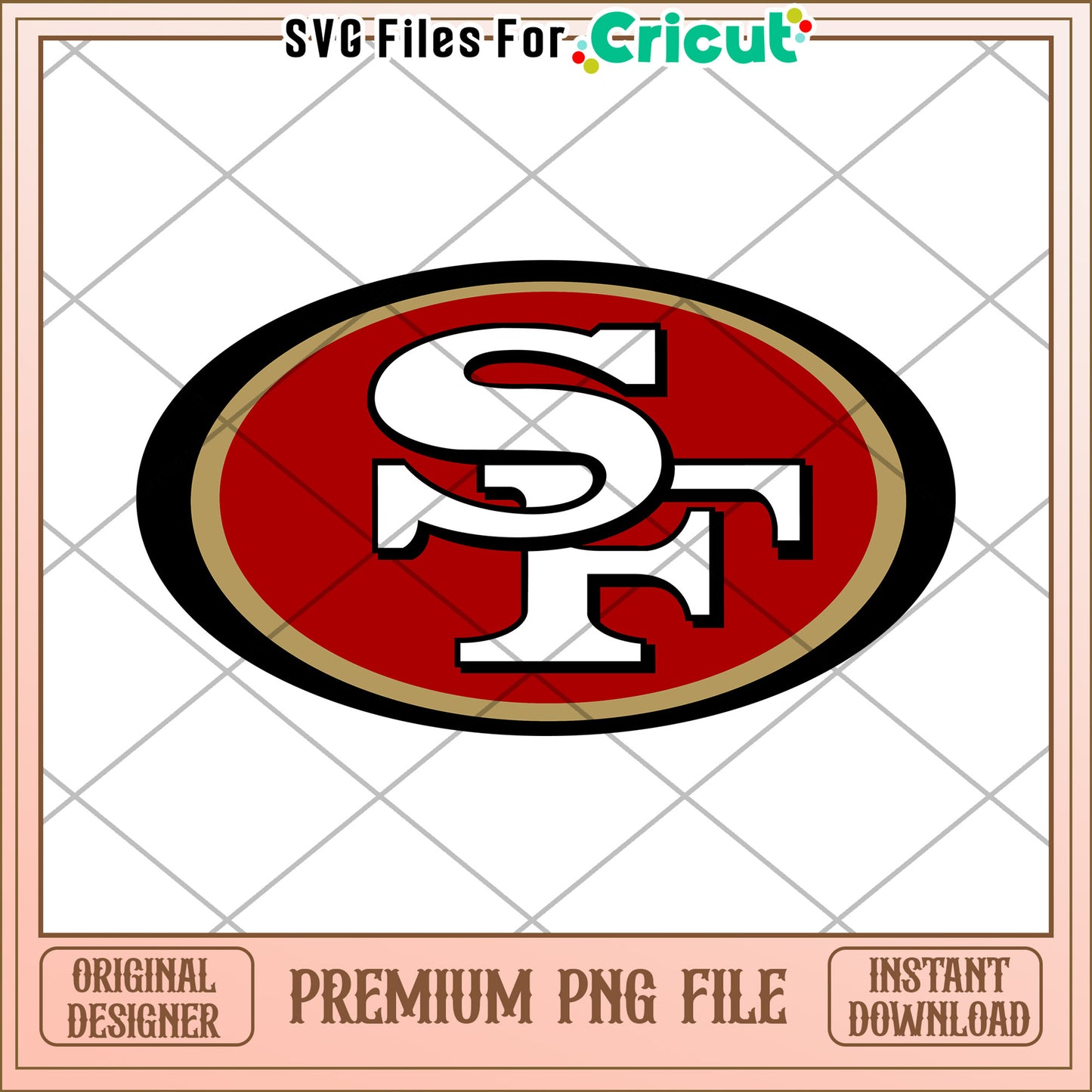 San Francisco 49ers logo design for Cricut, premium PNG file download