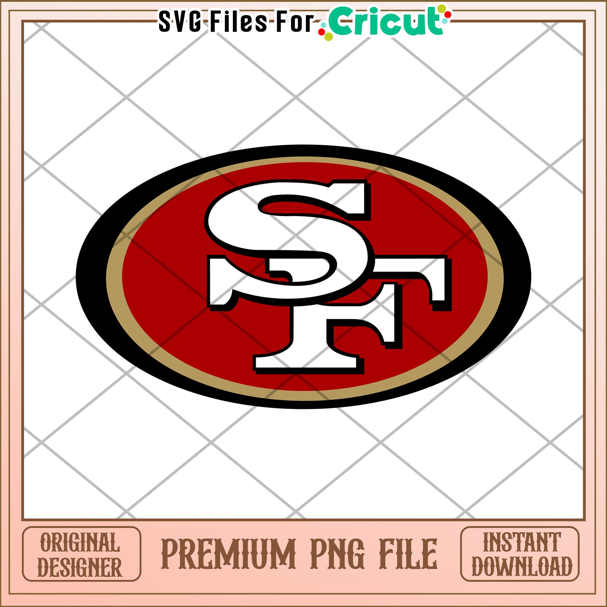San Francisco 49ers logo design for Cricut, premium PNG file download