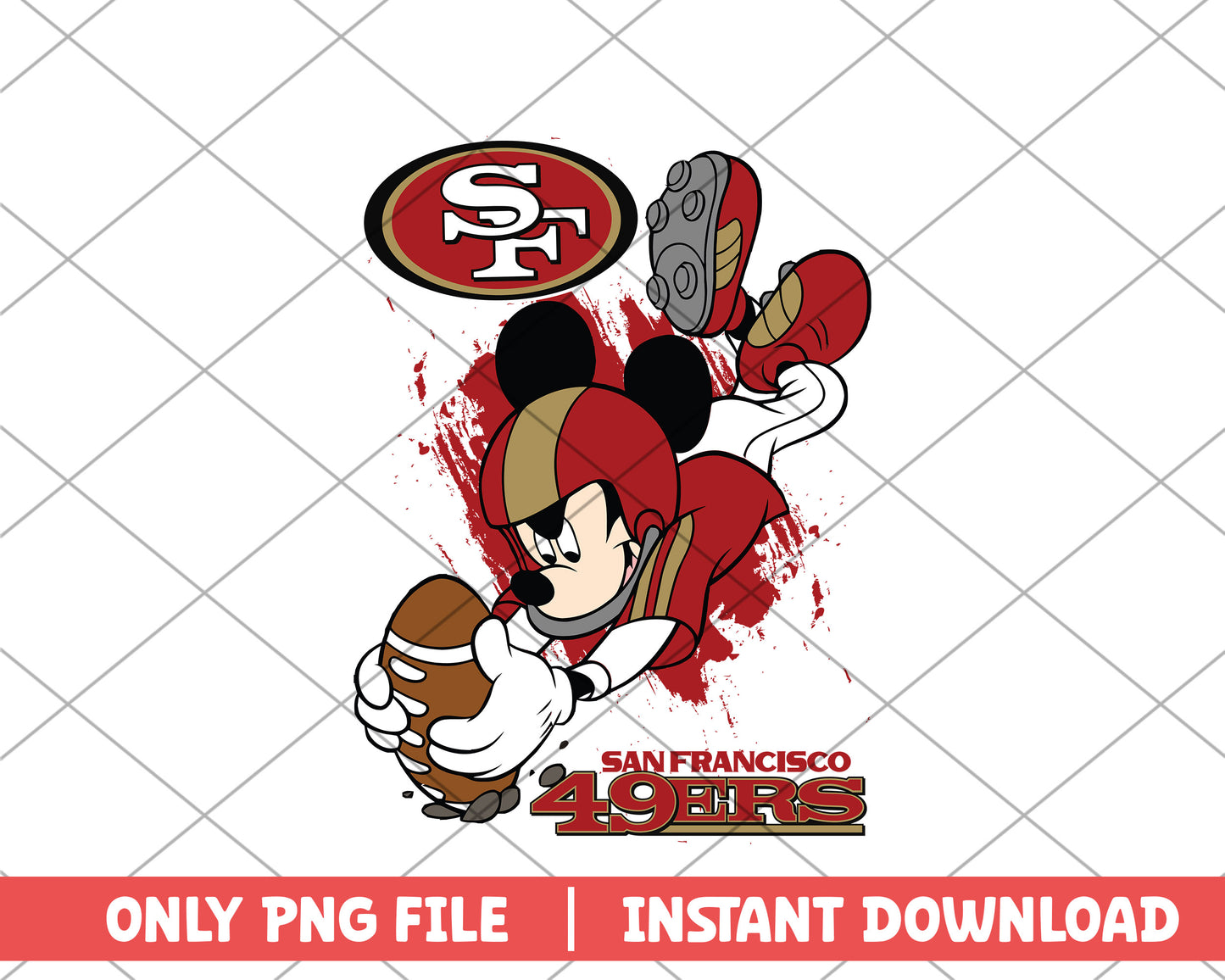 San Francisco 49ers mickey touch down png, San Francisco 49ers png