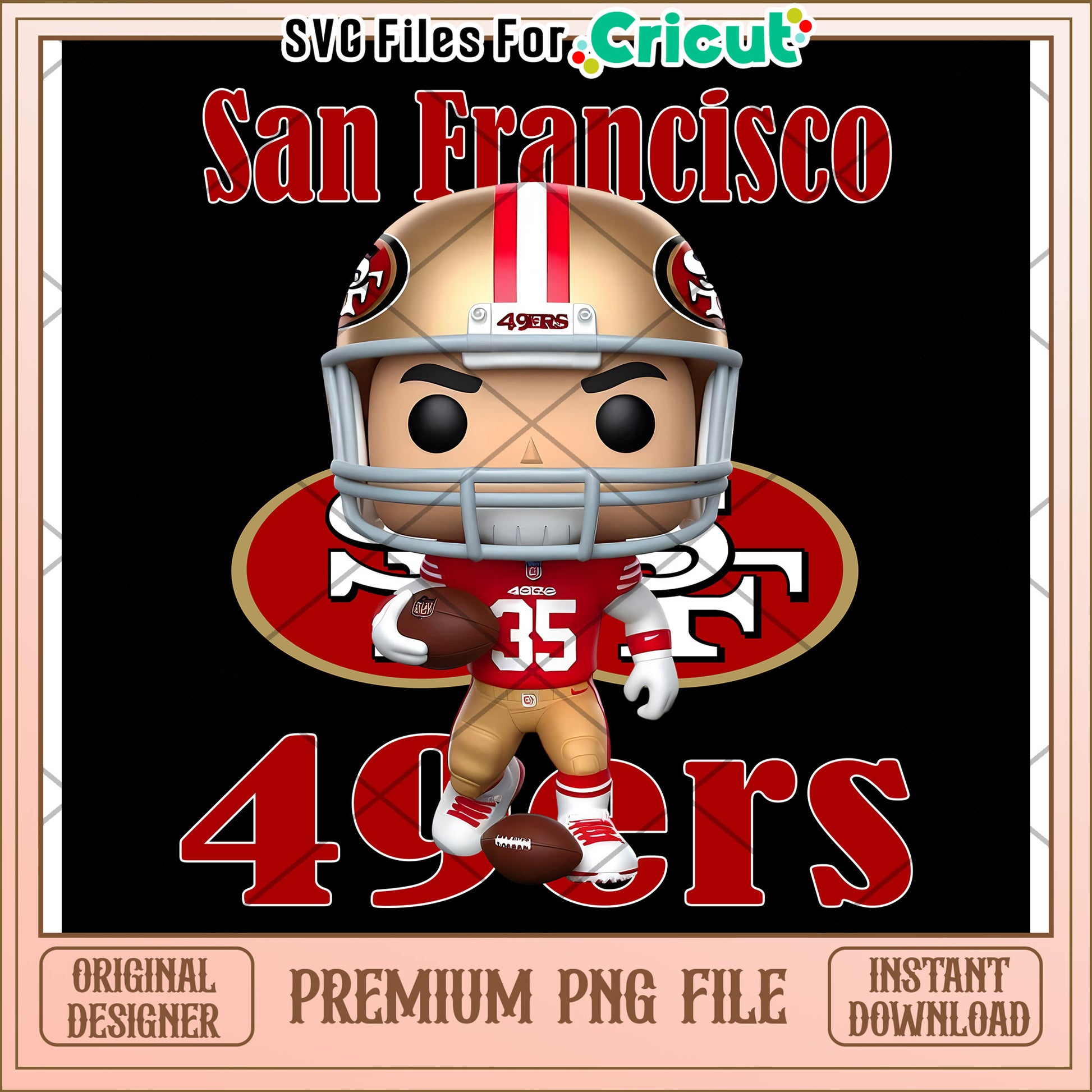 San Francisco 49ers themed PNG file, perfect for Cricut projects
