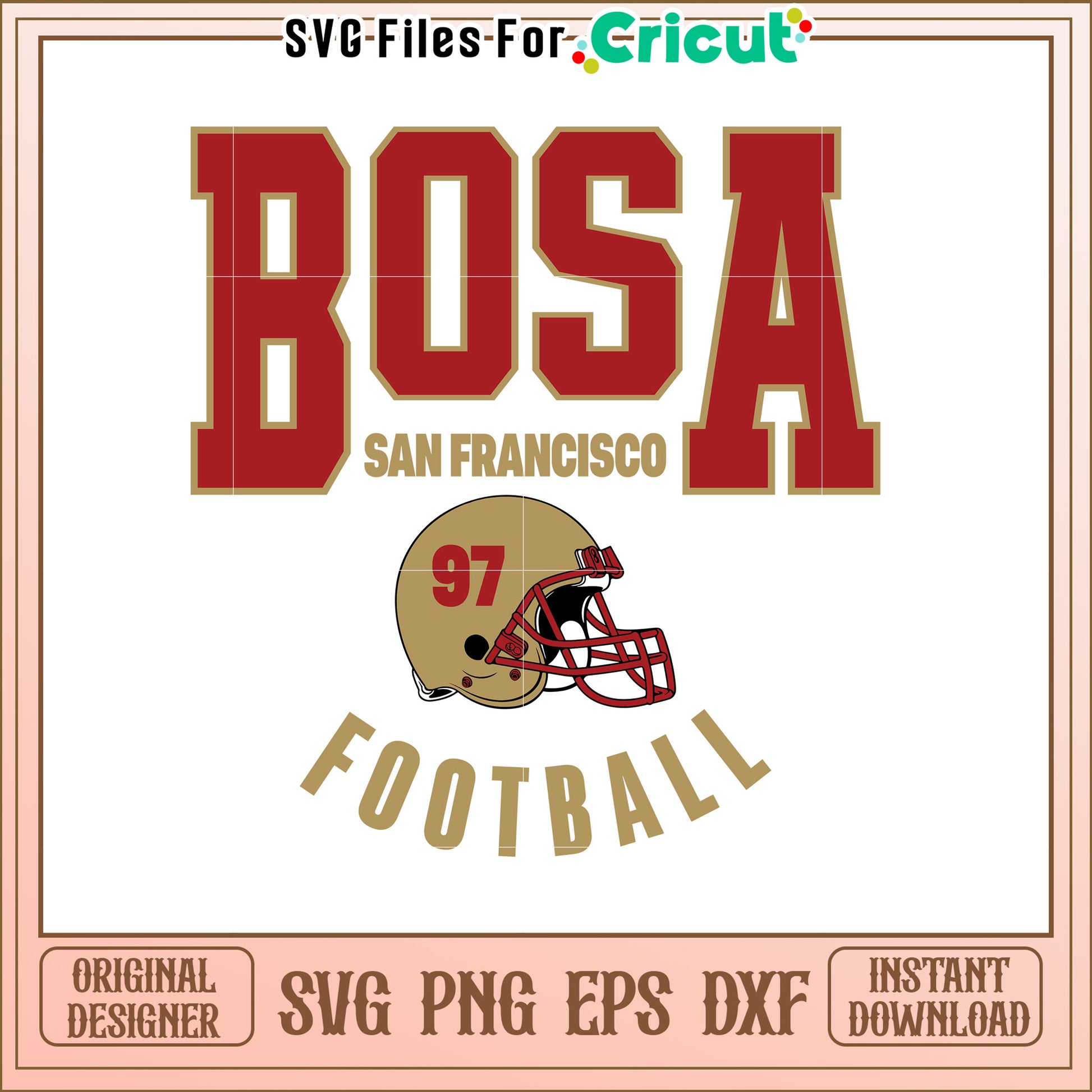 San Francisco Bosa Football SVG Design for Fans