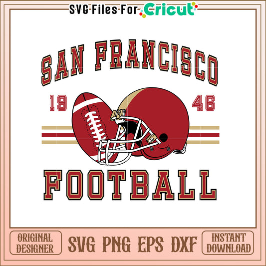 San Francisco Football SVG Design Vintage Style 1946