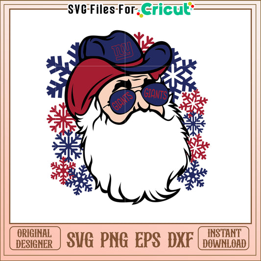 Santa Claus SVG Design for Giants Fans Holiday Cheer