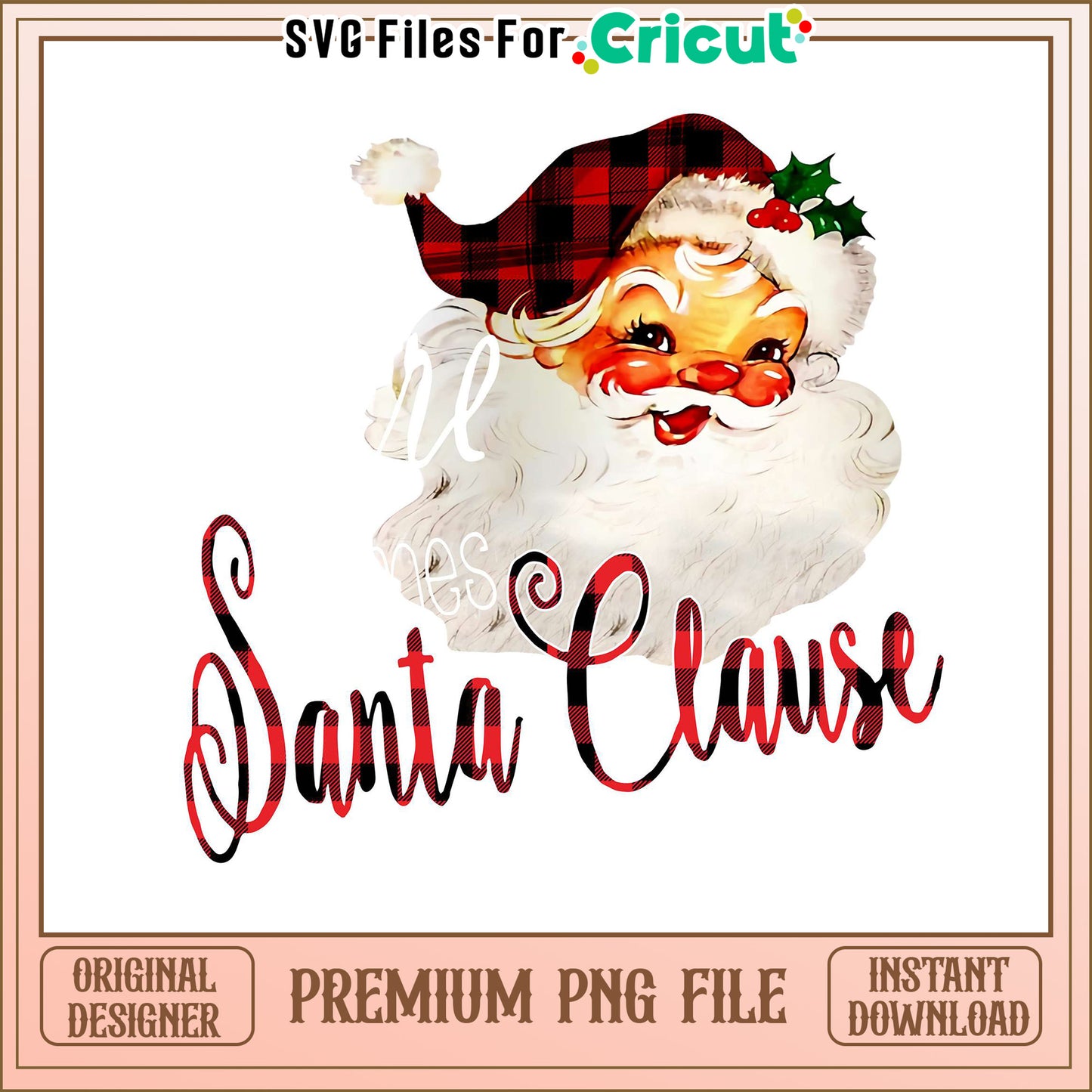 Santa Clause PNG file for Cricut projects, perfect for holiday crafts