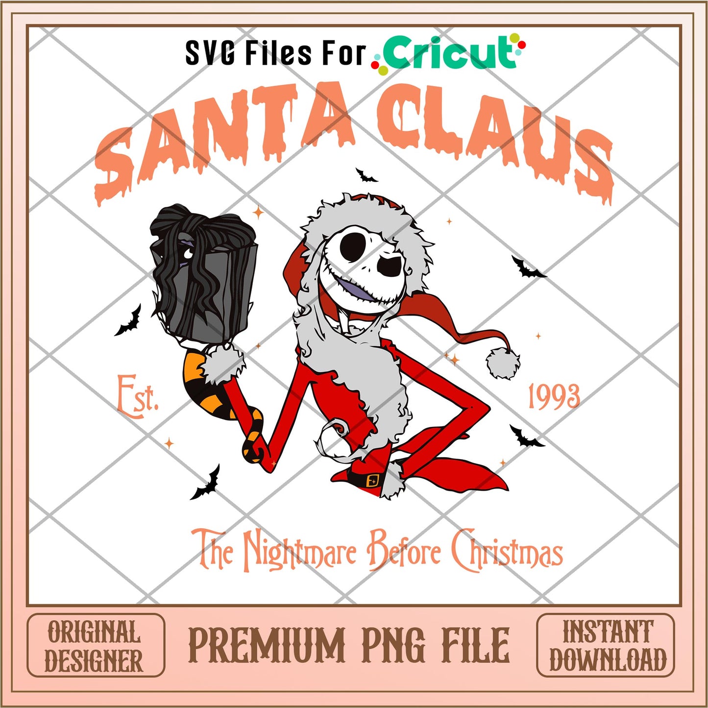 Santa Claus est 1993 The Nightmare Before Christmas png, Nightmare before christmas png, digital download