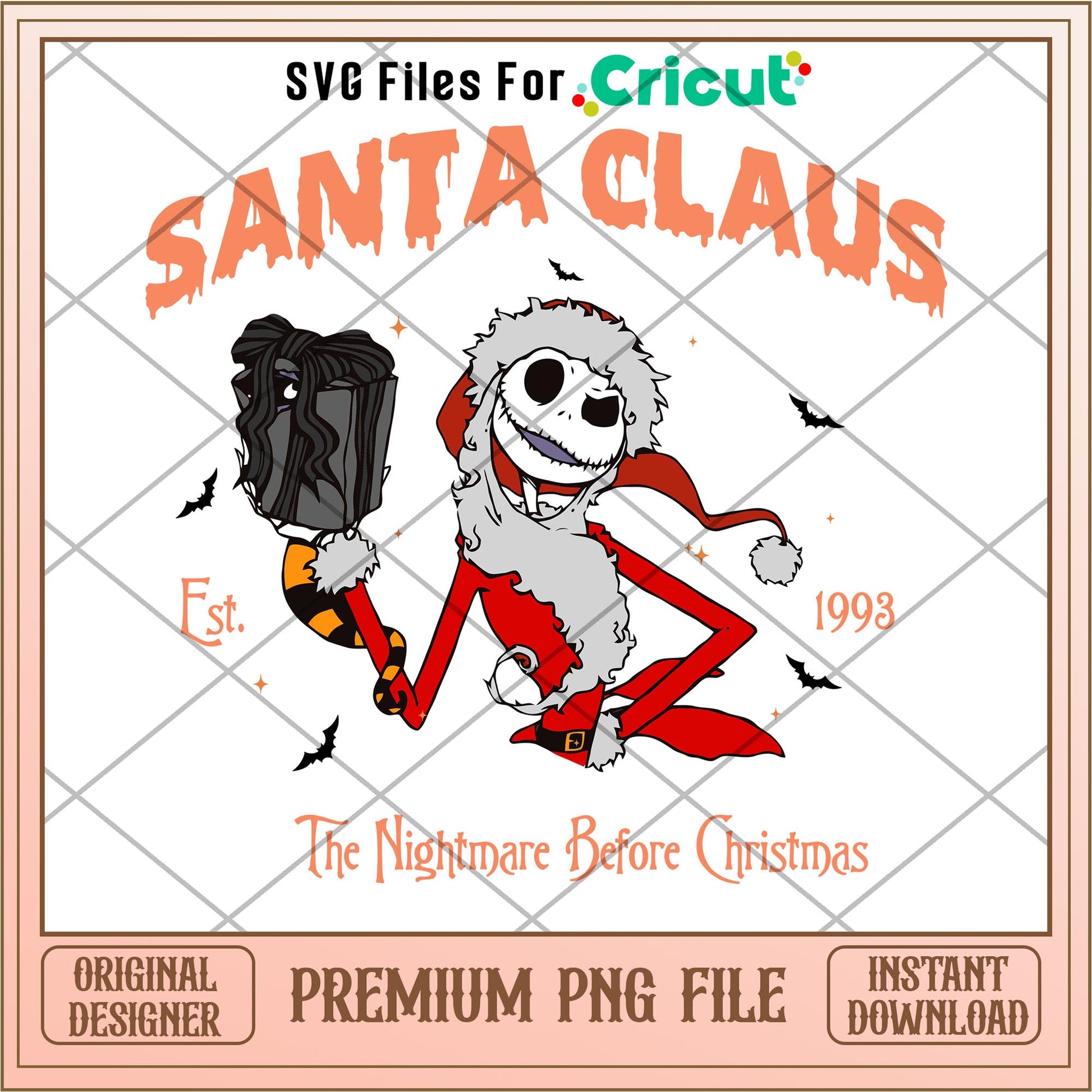 Santa Claus est 1993 The Nightmare Before Christmas png, Nightmare before christmas png, digital download