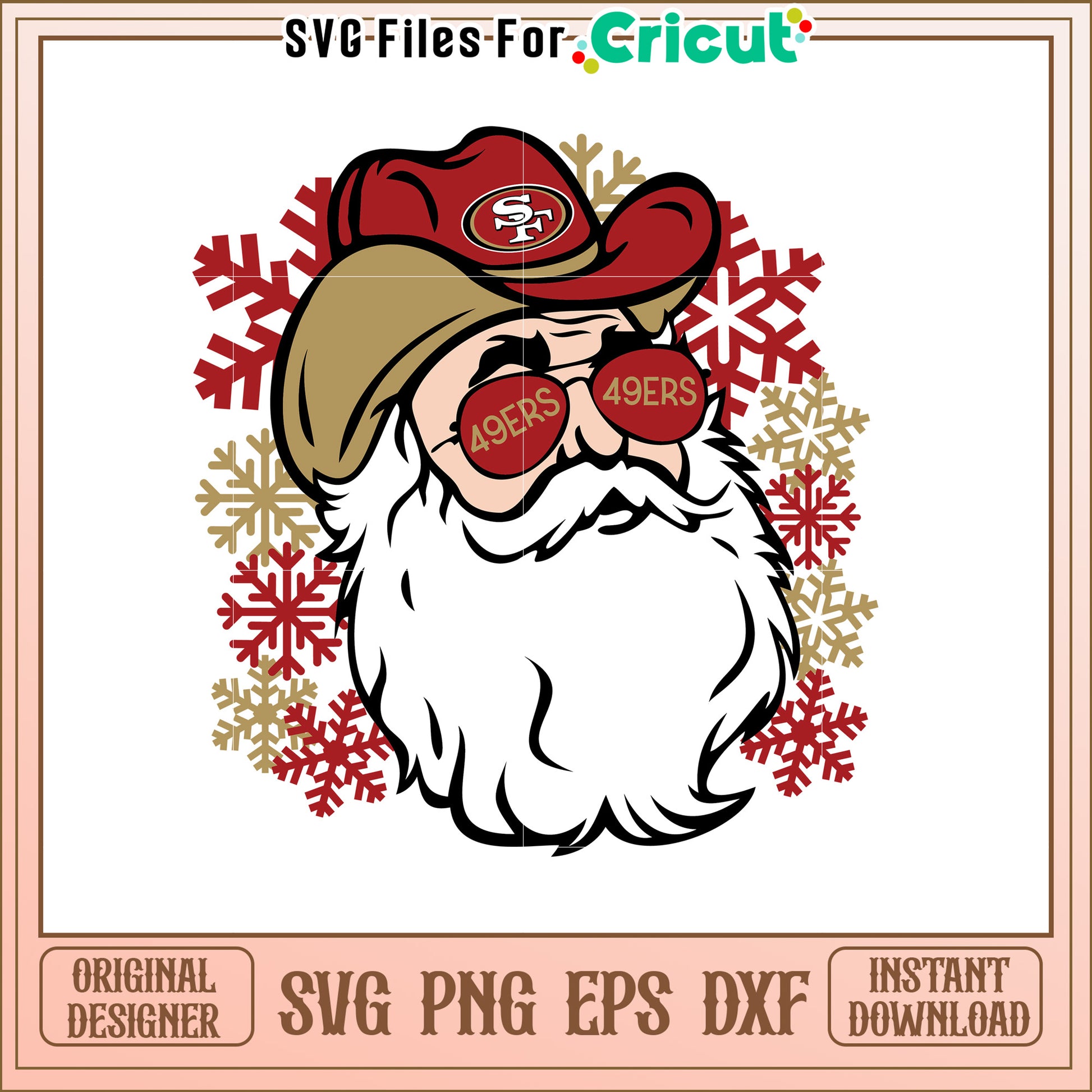 Santa Claus with 49ers Themed SVG Design for Art