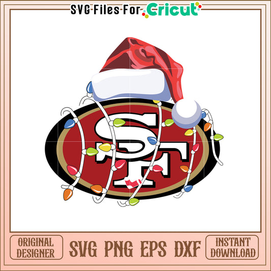 Santa Hat San Francisco 49ers SVG Design for Fans