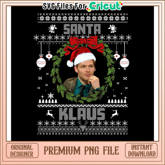 Santa Klaus Christmas PNG File for Cricut, Instant Download Design
