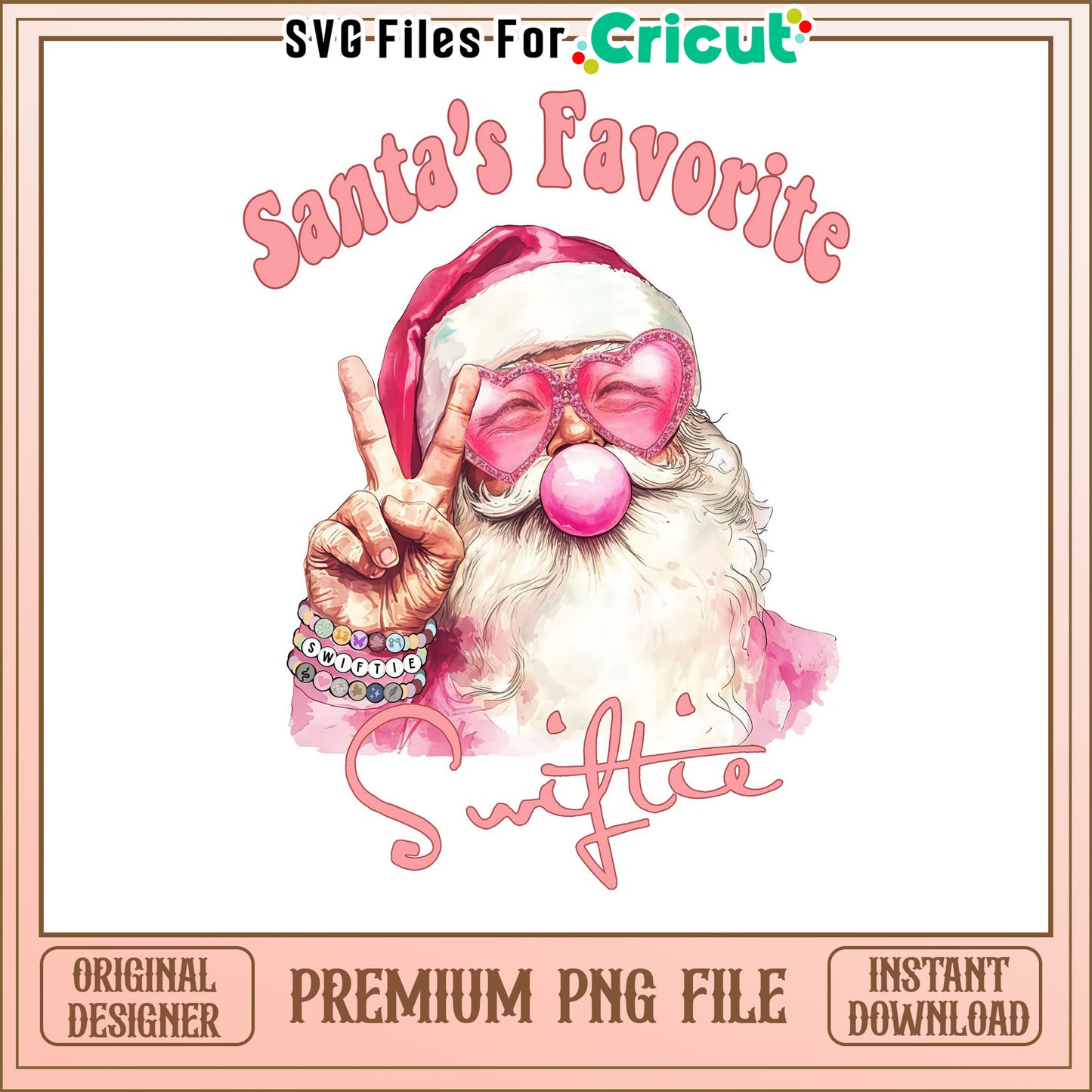 Santa's Favorite Swifite PNG Design, Perfect for Holiday Crafts