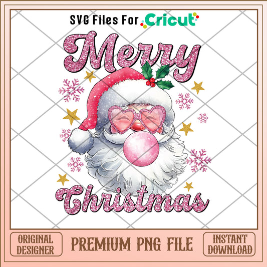 Santa claus merry christmas png, pink santa png, christmas png