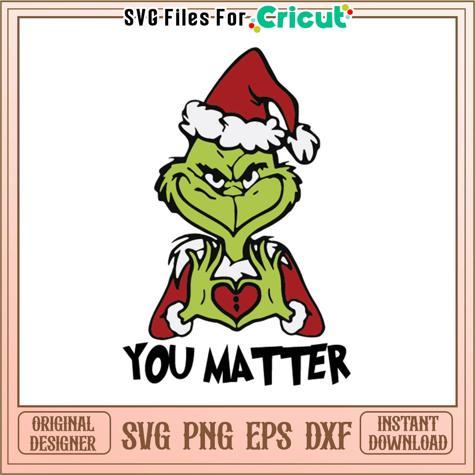 Santa grinch you matter christmas svg, grinch head image​​​ svg