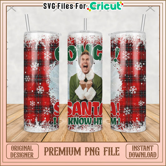 Santa i know him tumbler png, grinch christmas png, grinch pajamas​ png