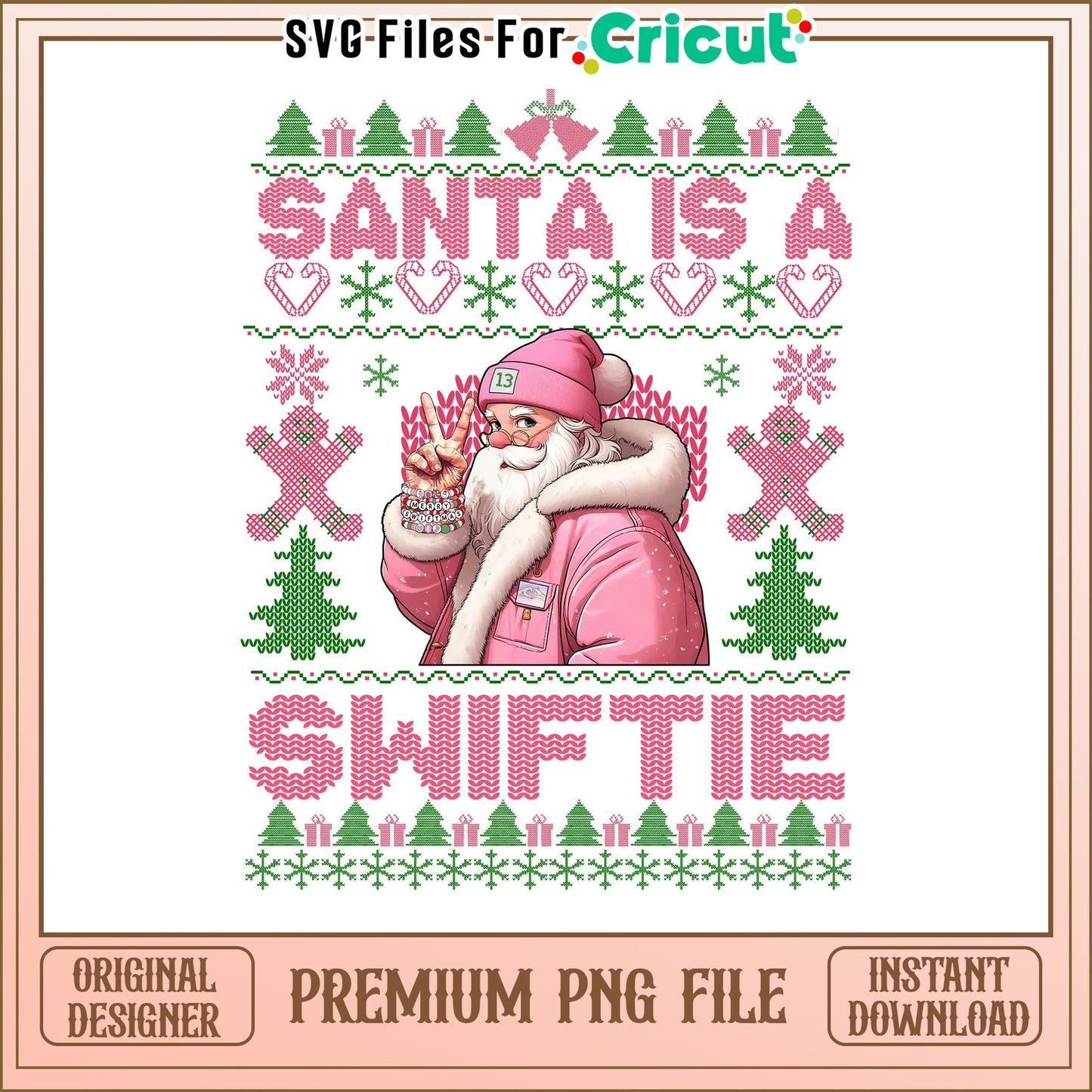 Santa is a Swiftie PNG Design, perfect for holiday crafting ideas
