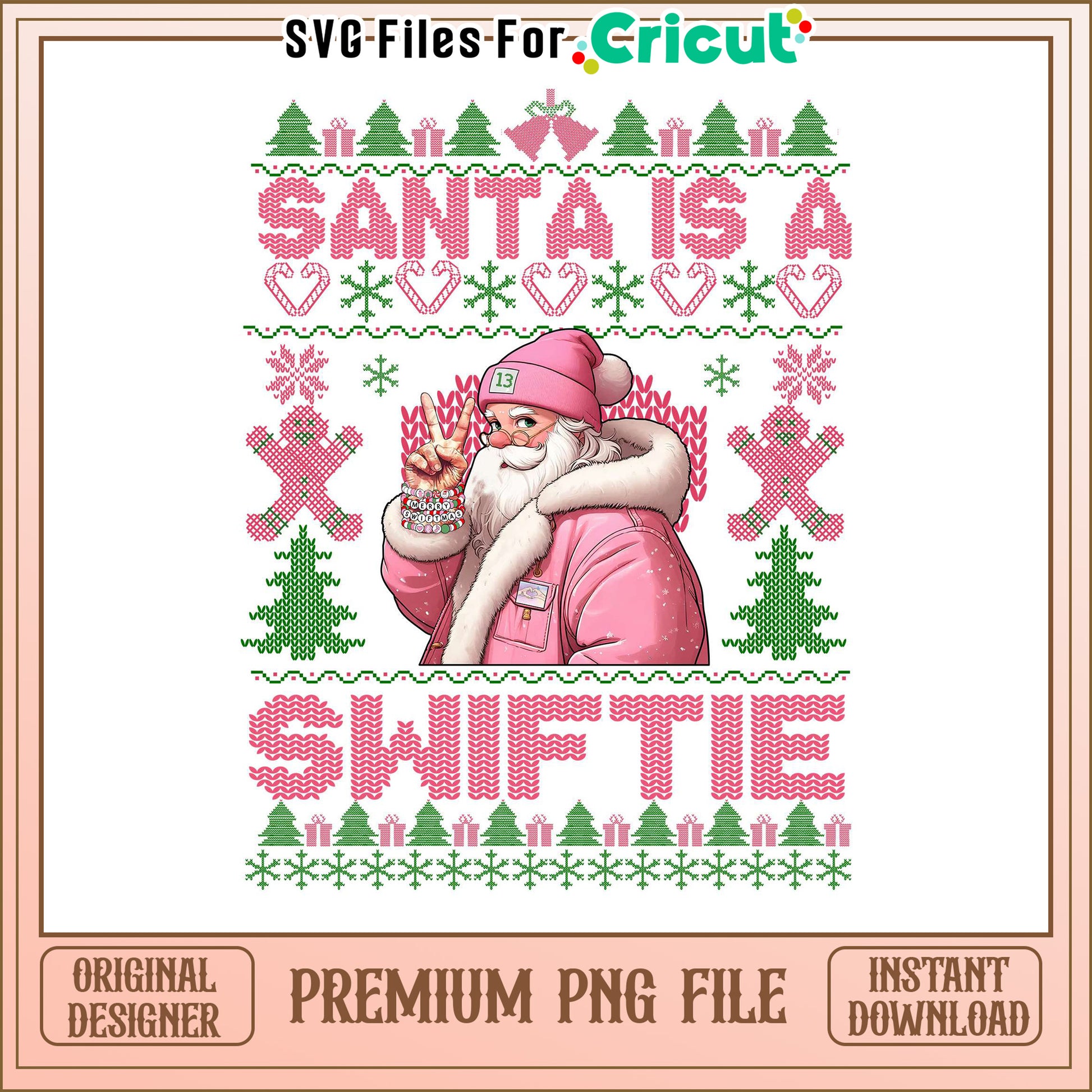 Santa is a Swiftie PNG Design, perfect for holiday crafting ideas