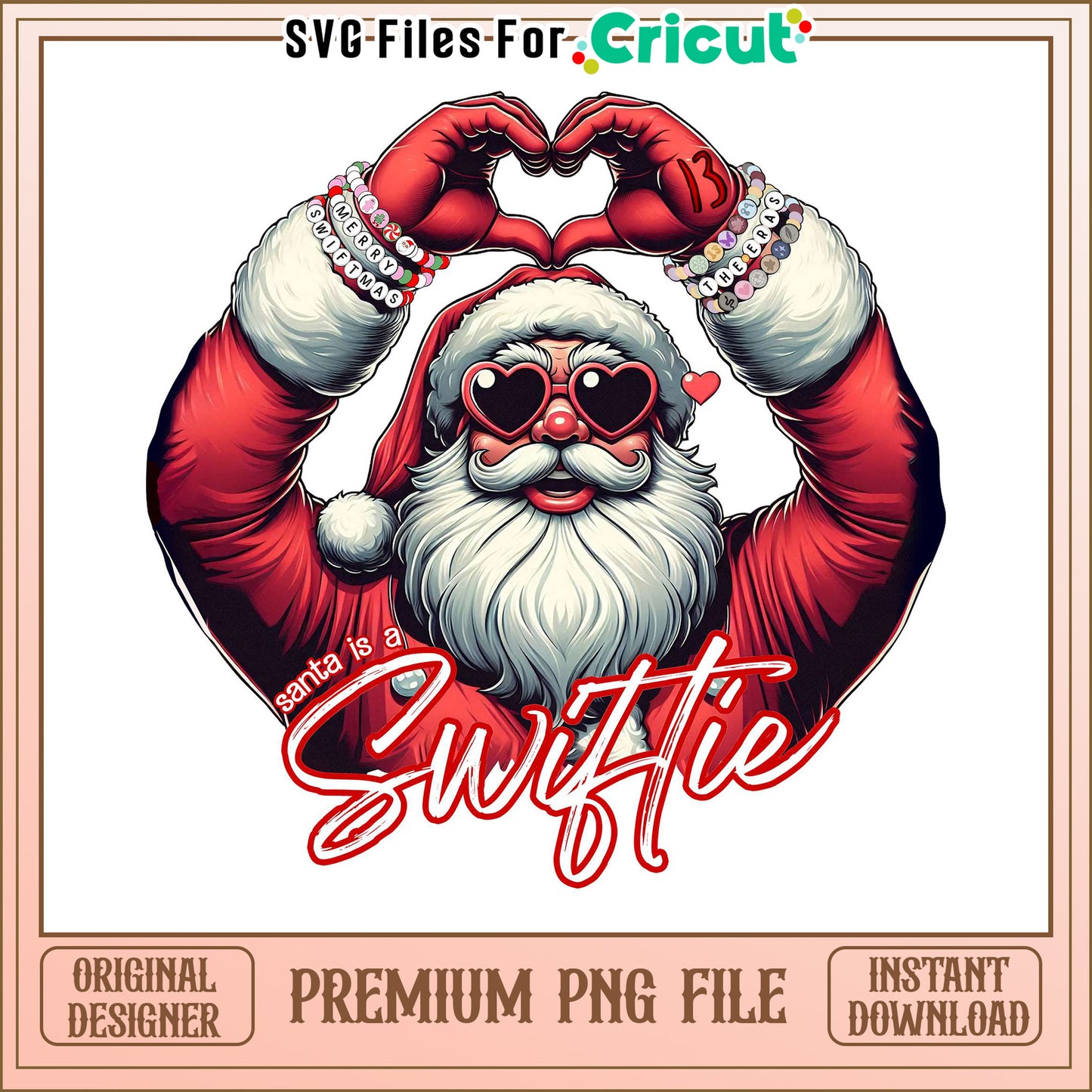 Santa is a Swiftie PNG file for download, perfect for crafts