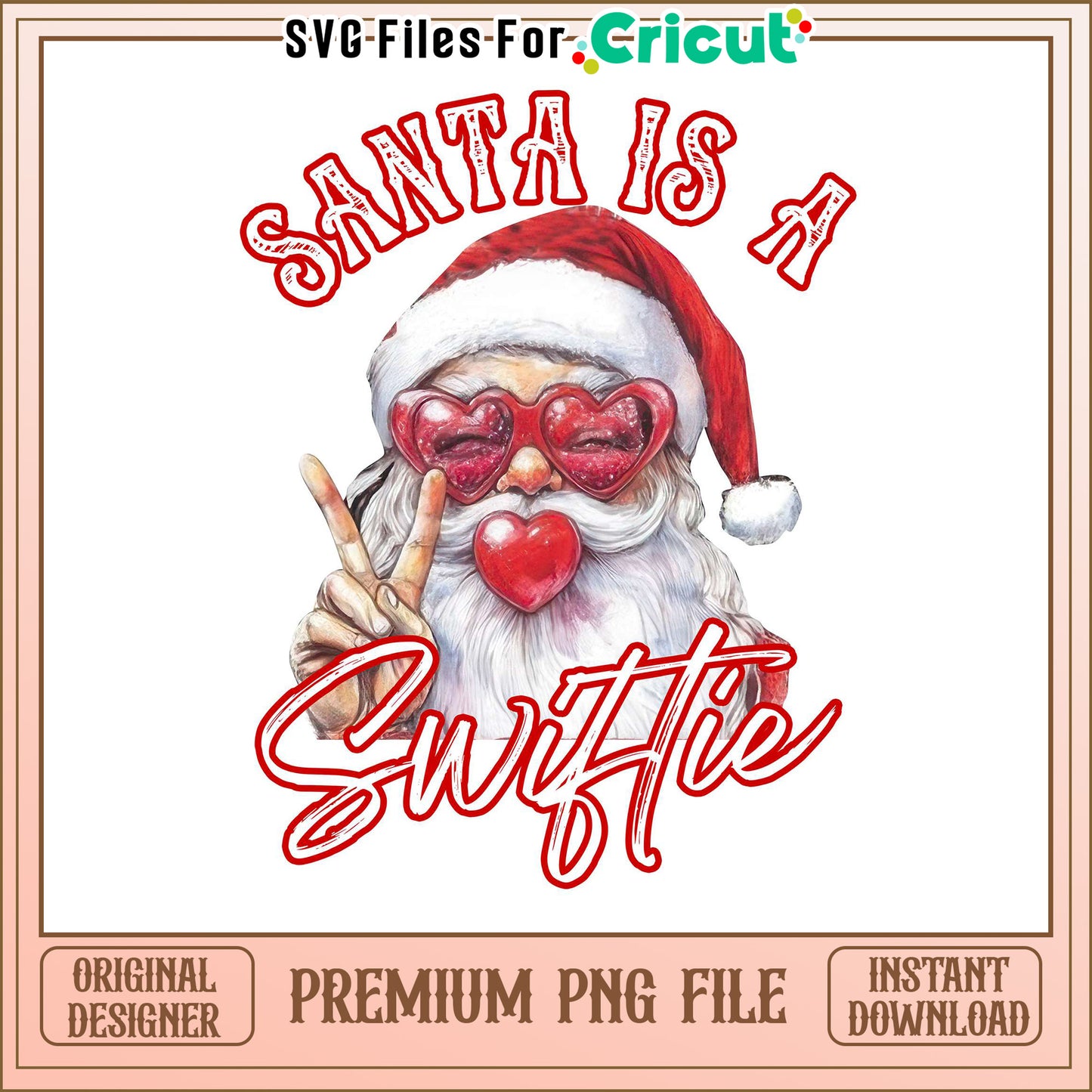 Santa is a Swiftie design for crafting projects, perfect for holidays