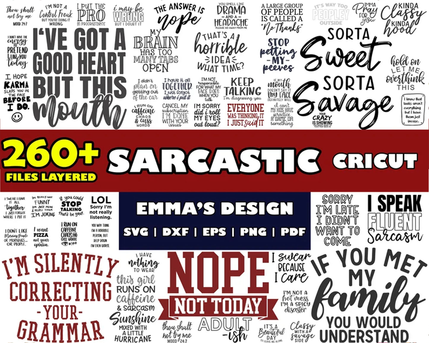 Sarcastic cricut design SVG Bundle