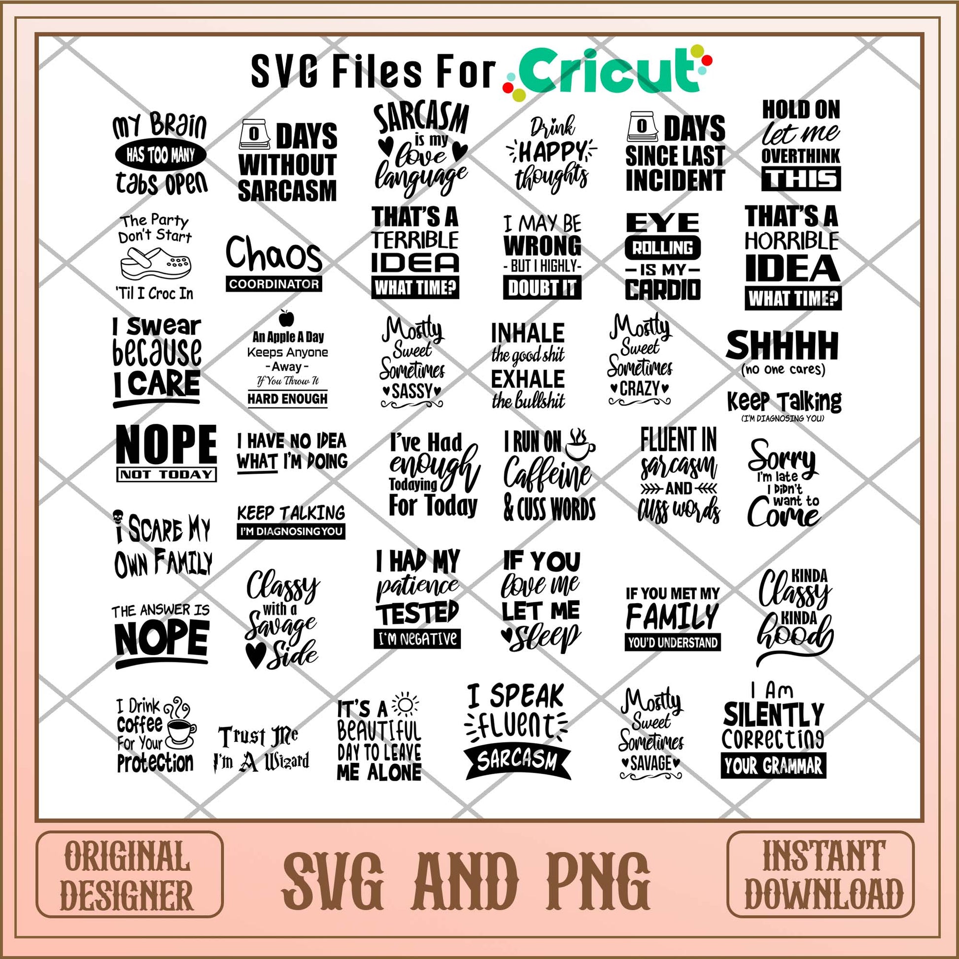 Sarcastic Sayings Svg svg bundle, Cute art svg bundle - Svgfileforcricut