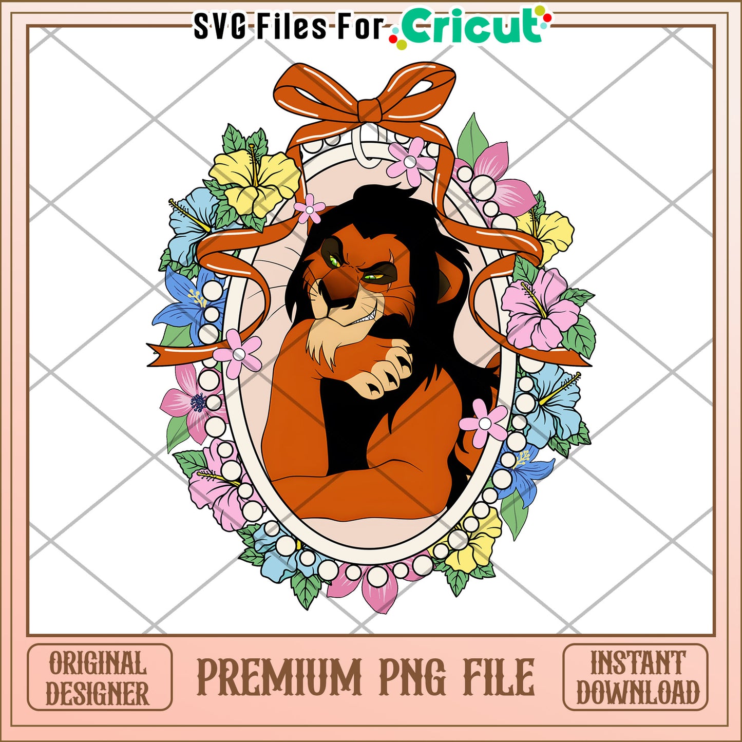 Scar Lion King PNG Floral Design