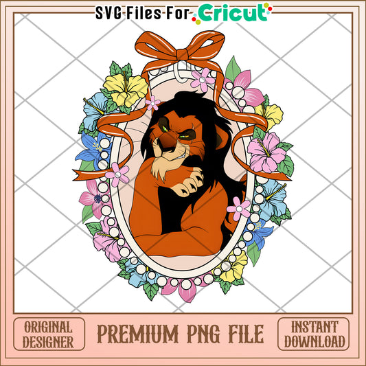 Scar Lion King PNG Floral Design