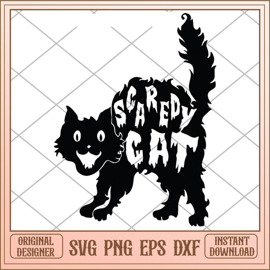 Scaredy cat svg, Halloween characters svg, digital download
