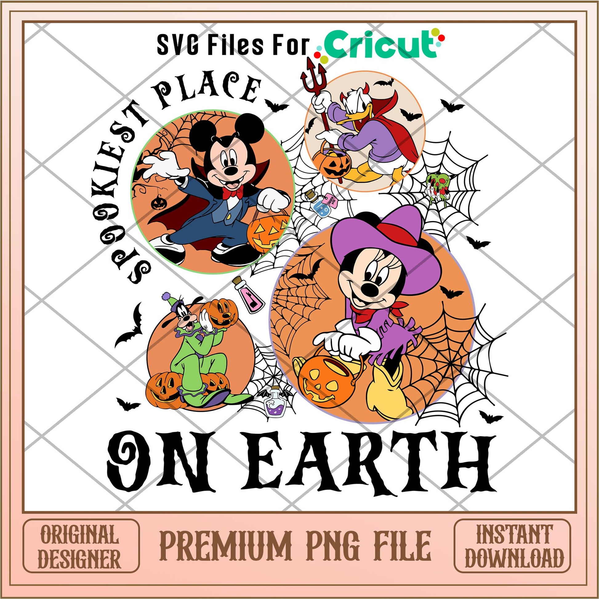 Scariest Places on Earth png, Disney characters png, Digital Download