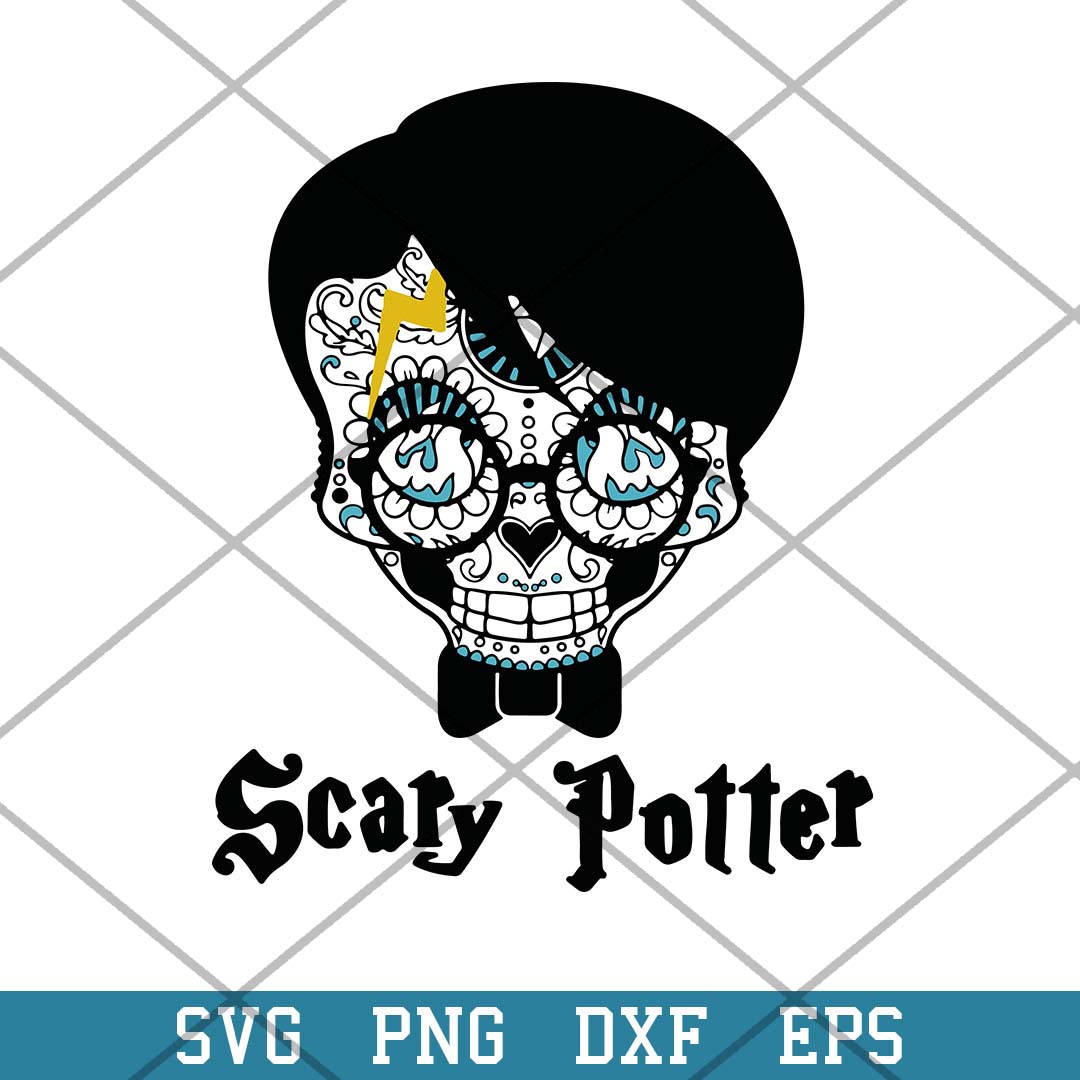 Scary Potter Sugar Skull Wizard Halloween Svg, Halloween Svg-Svgfilesforcricut