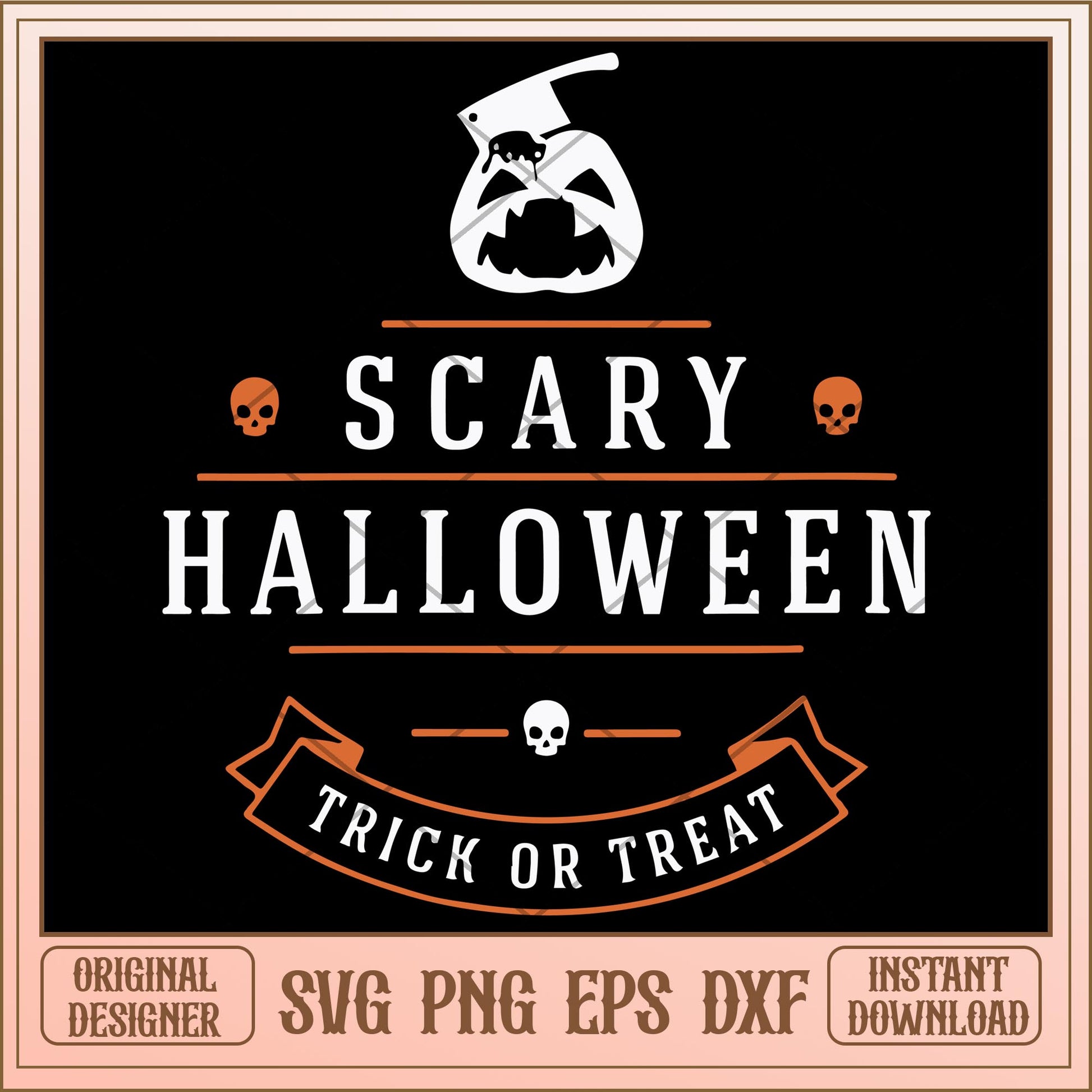Scary Halloween Trick or Treat white svg, halloween characters svg, digital download
