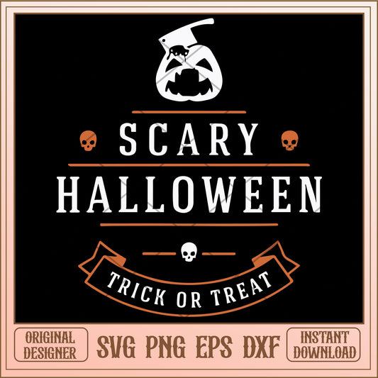 Scary halloween trick or treat svg, halloween characters svg, digital download