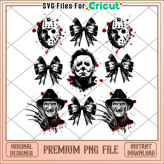 Scary characters design png, halloween png, times for halloween png