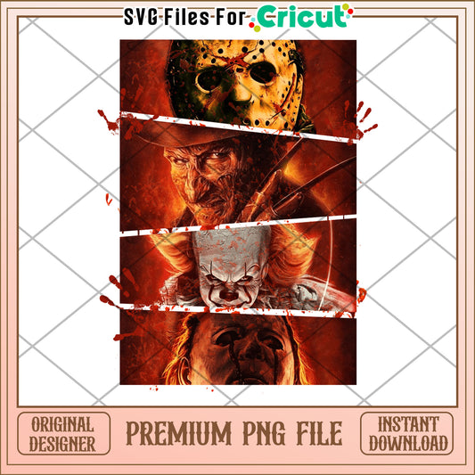 Scary design characters png, halloween png, times for halloween png