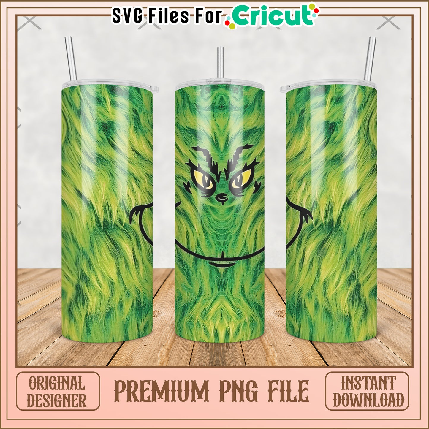 Scary grinch design tumbler png, baby grinch​ png, grinch christmas tree png