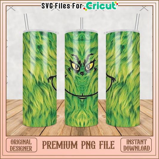 Scary grinch design tumbler png, baby grinch​ png, grinch christmas tree png
