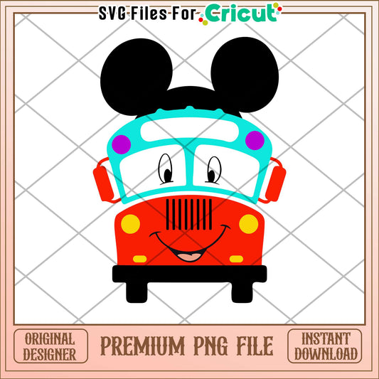 School bus mickey mouse png, school bus png, disney png