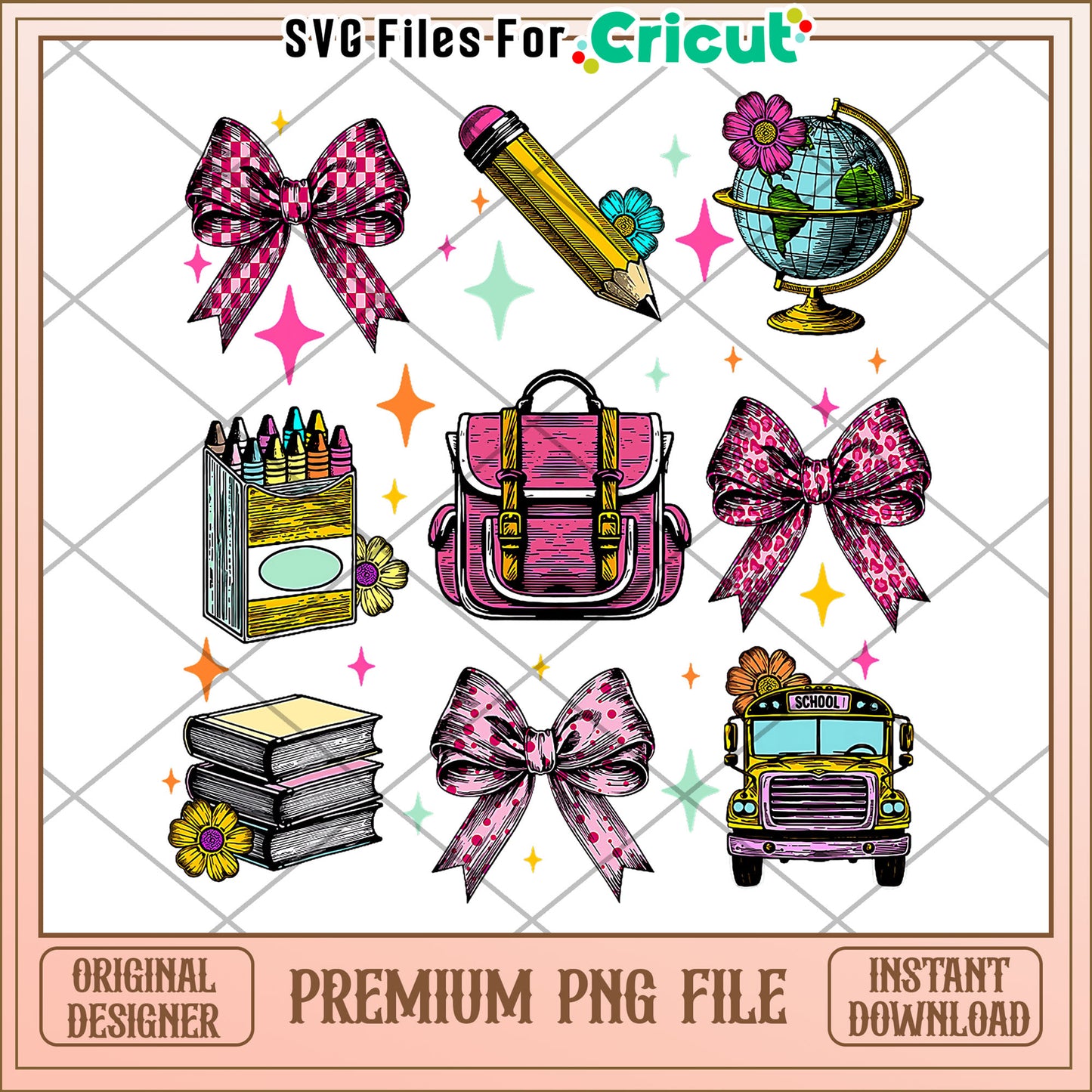 School supplies illustration png, back to school supplies​ png, cartoon design png