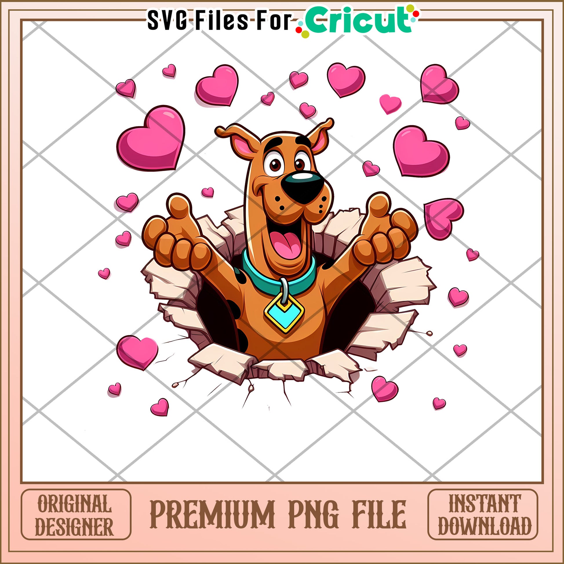 Scooby Doo PNG Hearts Cricut File