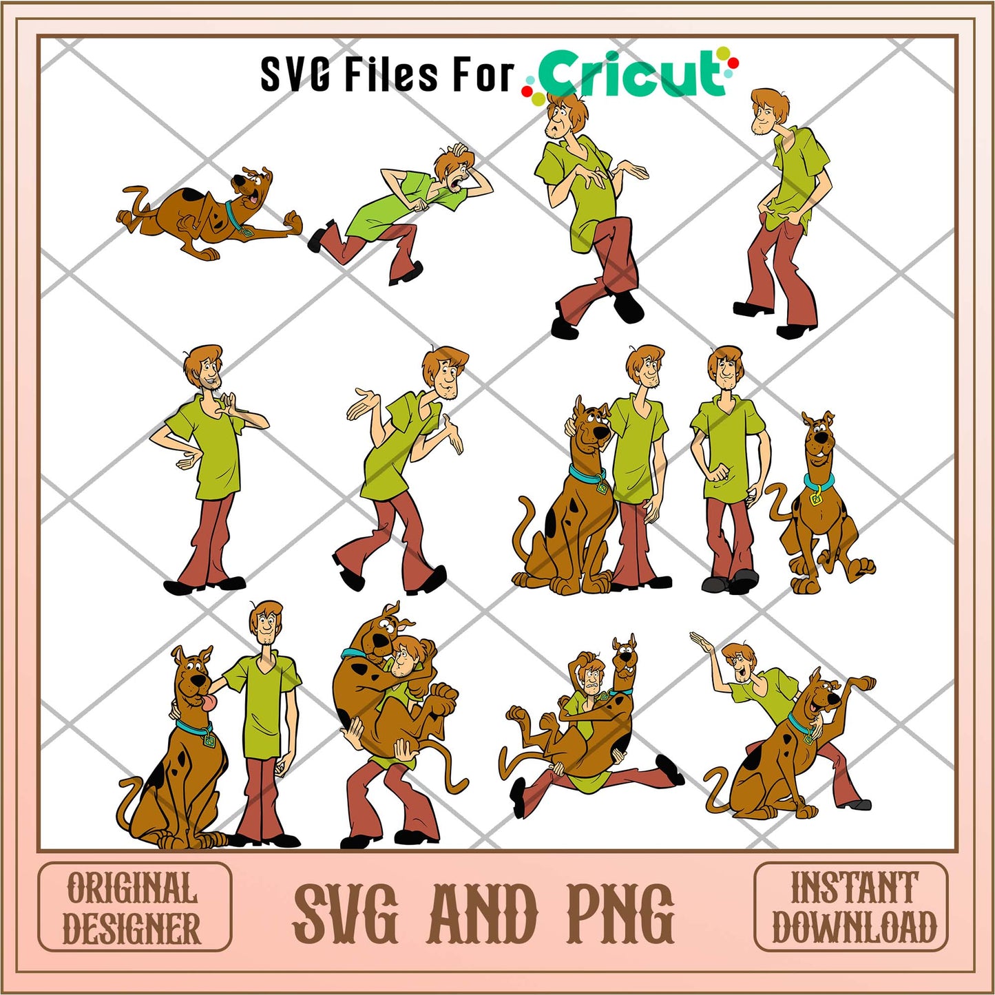 Scooby Doo cartoon and Shaggy svg bundle